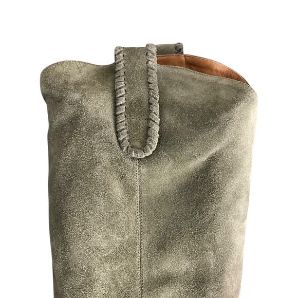 Isabel Marant Denvee Boots Wns 10 beige/Green Suede Tall Cool Girl Western - Picture 4 of 13